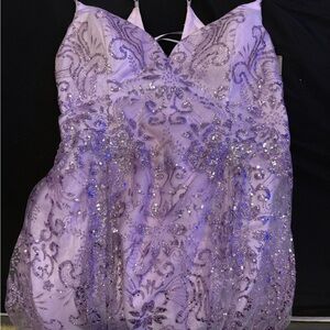 Elegant Purple High Low Dress